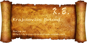 Krajcsovics Botond névjegykártya